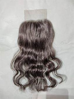 Gray Indian Lace Closure Wavy - Magie Bleue Hair